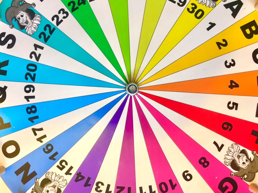 bild på snurrande hjul i olika färger