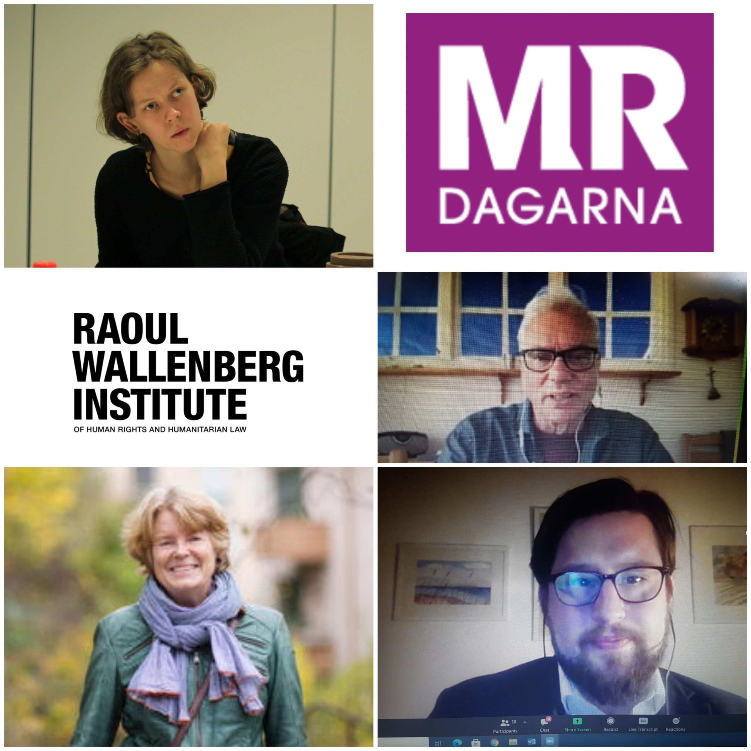 Bildcollage: Mari, MR-dagarna-logga, Raul Wallnber-instituts-logga, Martin Klepke, Lise Bergh och Ola